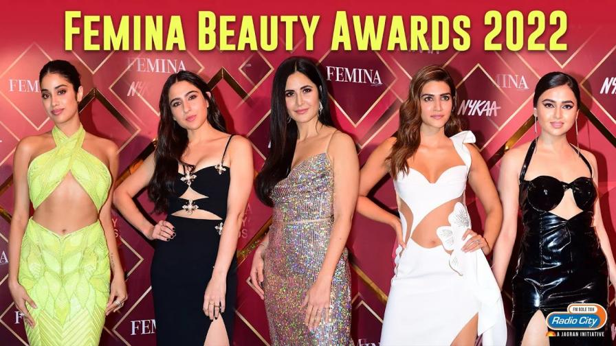 Nykaa Femina Beauty Awards 2022 Katrina Janhvi Kapoor Sara Ali Khan Kriti Sanon Tejasswi